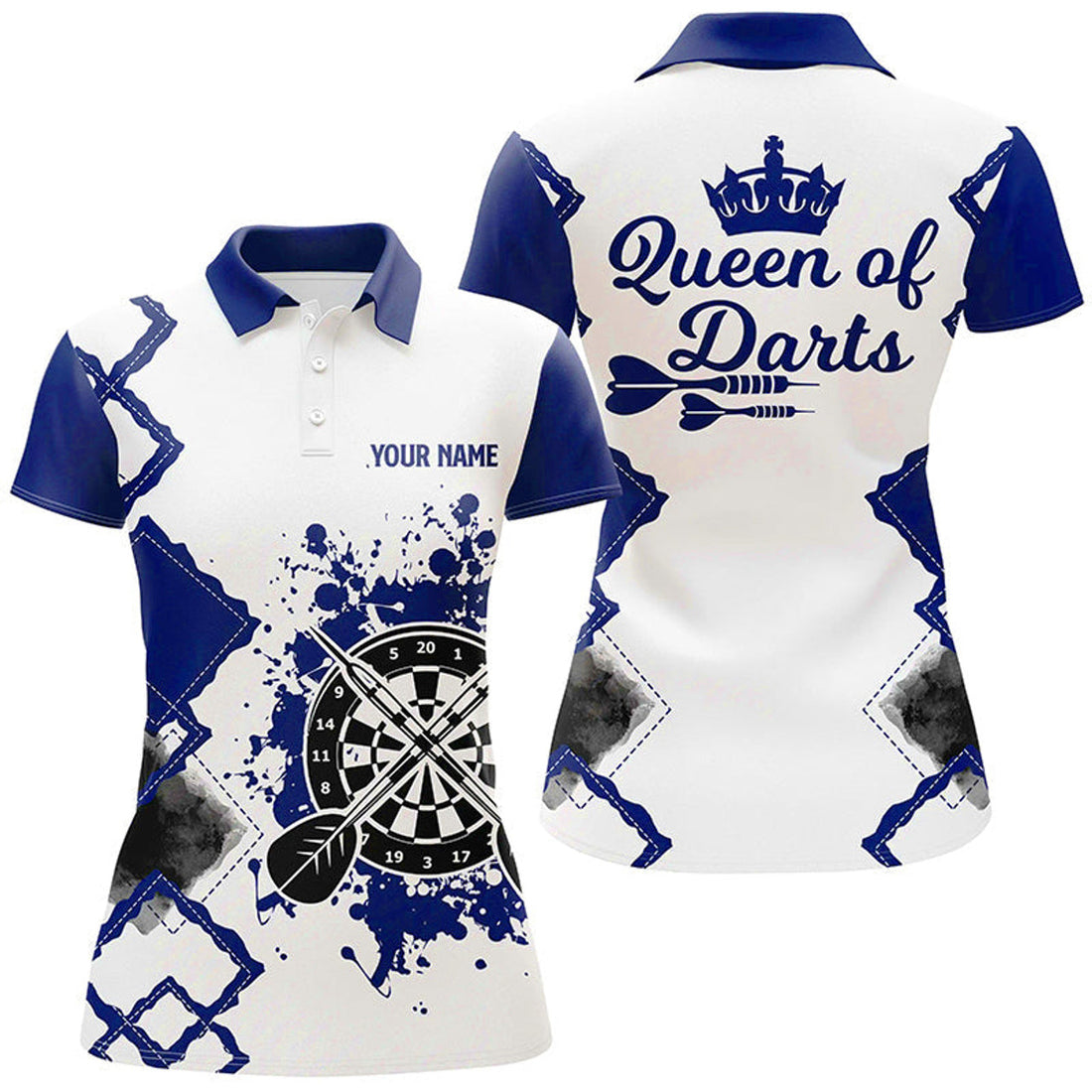 Custom Queen of Darts Personalized Darts Design Women's Polo Shirts S-5XL