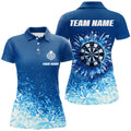 Custom Icy Blue Darts Cool Personalized Design for Women's Polo Shirts S-5XL