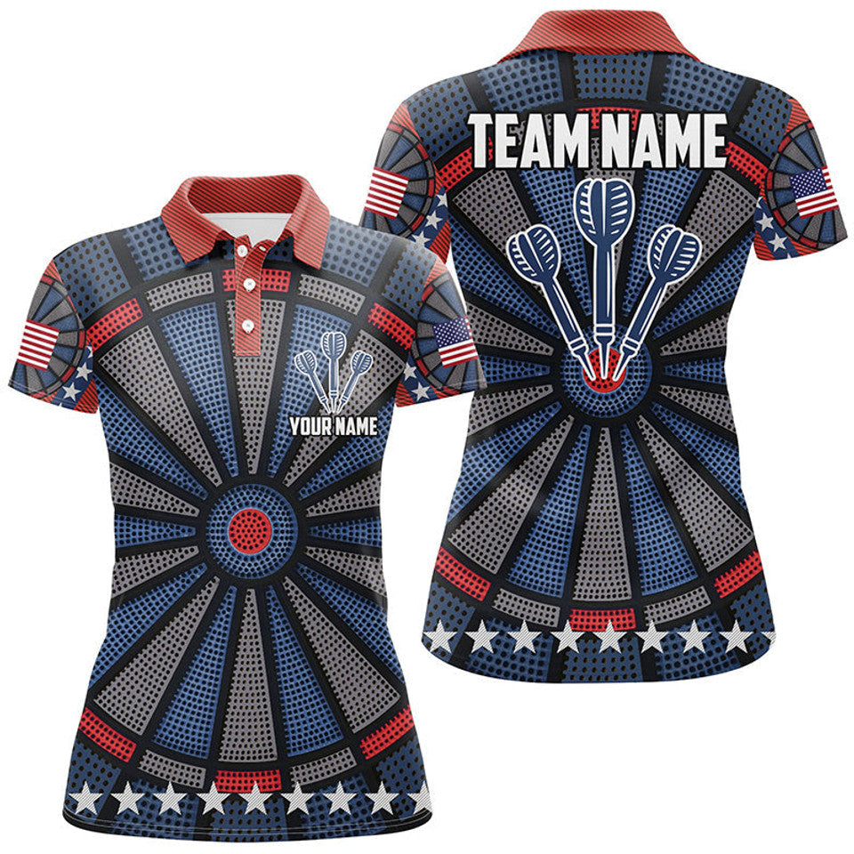 Custom Personalized Dart Board Print Dart Shirt for Women's Polo Shirts S-5XL