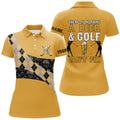 Custom Nothing Beer And Golf Cant Fix Yellow Argyle Skull Womens Polo Shirts S-5XL