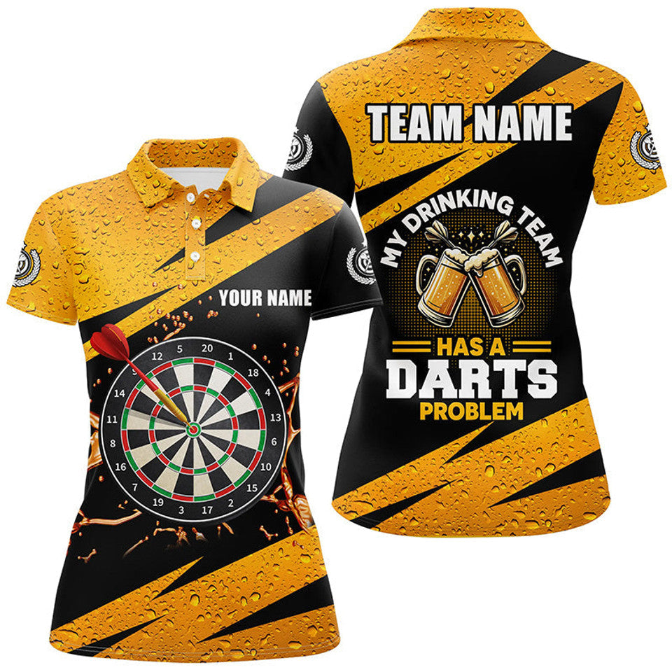 Custom My Drinking Team Has A Darts Problem Beer Dart Women's Polo Shirts S-5XL