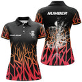 Custom Disc Golf Basket Tree Red Gradient Disc Golf Women's Polo Shirts S-5XL