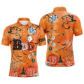 Custom Boo Halloween Orange Funny Golf Shirt Men's Polo Shirt S-5XL