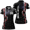Custom Smoky American Flag for Custom Patriotic Dart Women Polo Shirt S-5XL