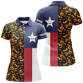 Custom Halloween Texas Flag Funny Golf Shirt Gift Women's Polo Shirts S-5XL