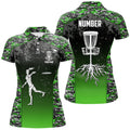 Custom Green Camo Disc Golf Shirt Camouflage Gift for Her Women's Polo Shirts S-5XL