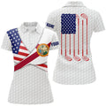 Custom Florida Flag Golf Pattern Patriotic Golf Gifts for Women's Polo Shirts S-5XL