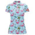 Custom Christmas Flamingo Tropical Golf Shirt Gift Idea Women's Polo Shirts S-5XL