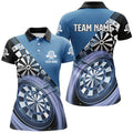 Custom Name Blue Darts Shirt Personalized Dart Team Uniform Women's Polo Shirts S-5XL