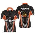 Custom Happy Halloween Orange Black Golf Shirt Men's Polo Shirt S-5XL