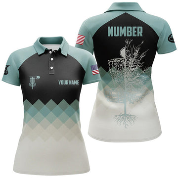 Custom Mint Argyle Disc Golf Polo Shirt Personalized for Women's Polo Shirts S-5XL