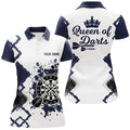 Custom Darts Queen Of Darts Navy White Cool Design Women's Polo Shirts S-5XL