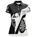 Custom Name Black White Dart Design Darts Shirt Women's Polo Shirts S-5XL