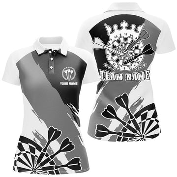 Custom Name Black White Dart Shirt for Women Women's Polo Shirts S-5XL