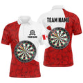 Custom Canada Flag Red Maple Leaf Men's Darts Polo Shirt S-5XL