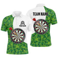 Custom St Patrick Day Green Clover Leaf Darts Jersey Men's Polo Shirt S-5XL