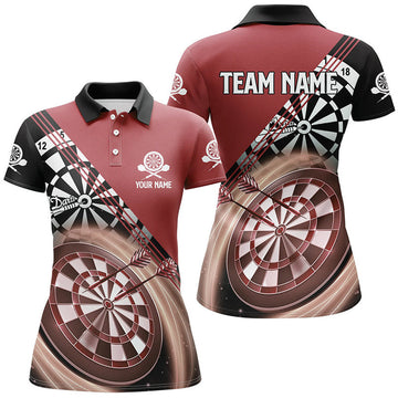 Custom Name Red Darts Polo Shirt Cool Dart Outfit Women's Polo Shirts S-5XL