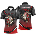 Custom Red and Grey Sports Style Darts Shirt for Men's Polo Shirt S-5XL