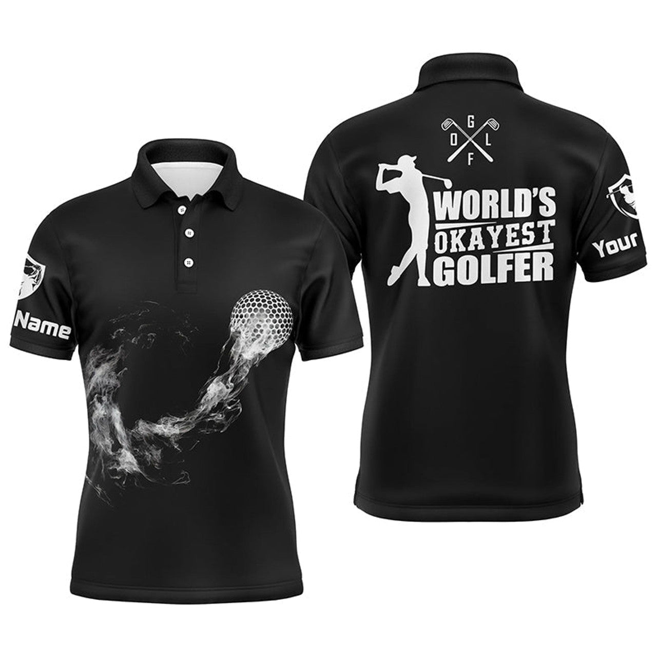 Personalized Black and White Golf Shirt Cool Gift Men's Polo Shirt S-5XL