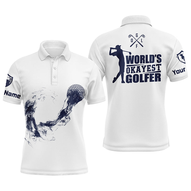 Navy White Personalized Golf Shirts For Men Men's Polo Shirt S-5XL