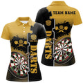 Custom Personalized Yellow Black Darts for Darts Team Women's Polo Shirts S-5XL