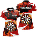 Custom Fire Flame Dartboard Red Dart For Women's Polo Shirts S-5XL