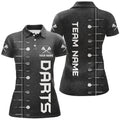 Custom Name Black White 3D Darts Design Shirt for Women's Polo Shirts S-5XL