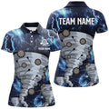 Custom Storm Lightning Dart Shirt with Blue Thunder Design Women's Polo Shirts S-5XL