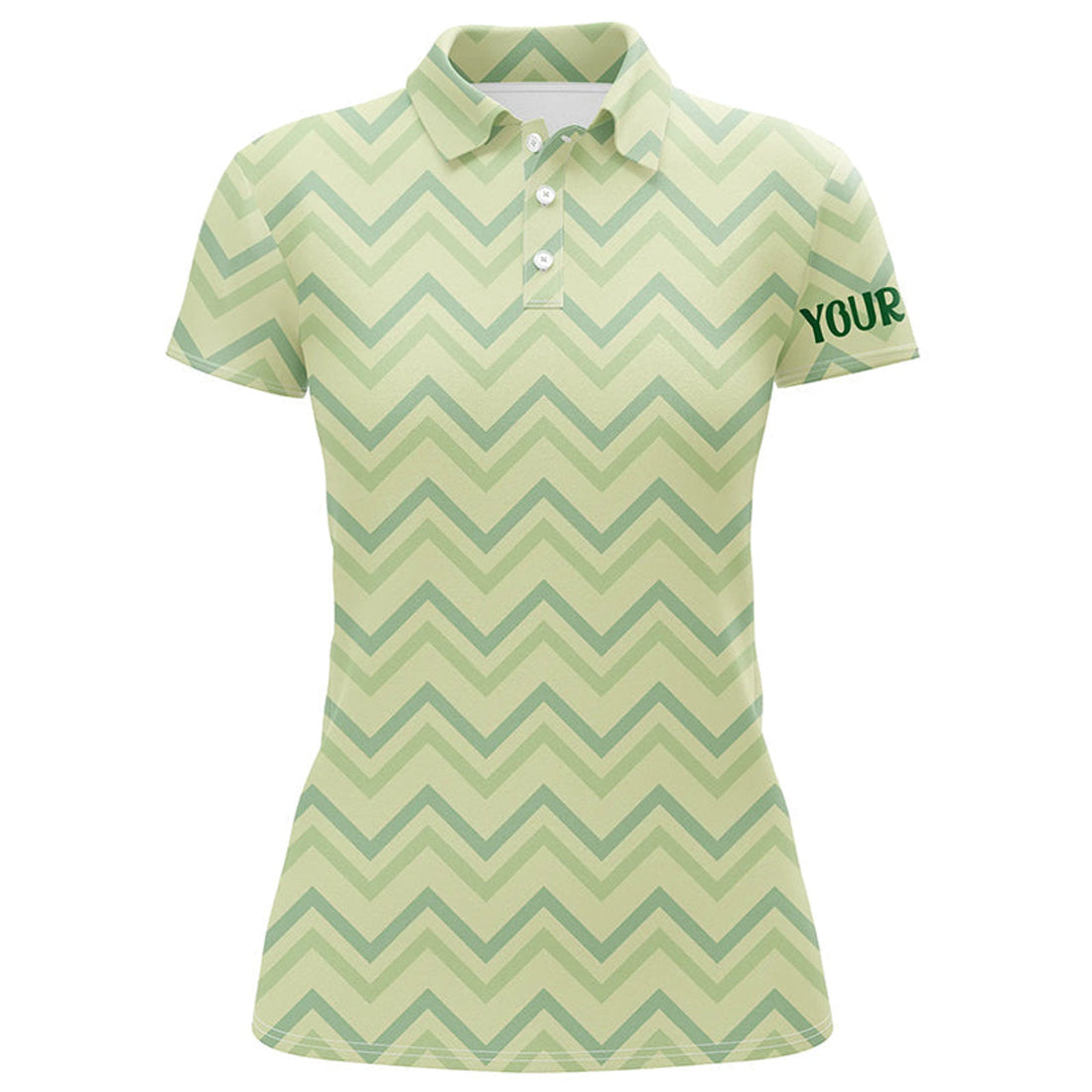Custom Light Green Zigzag Golf Shirt St Patrick Vintage Women's Polo Shirts S-5XL