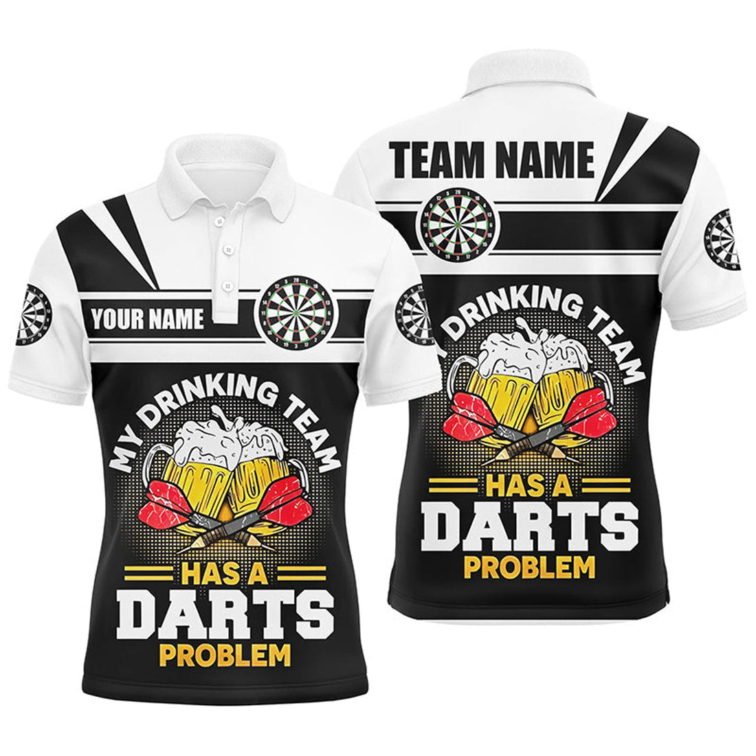 Custom My Drinking Team Beer Darts Shirt Men's Polo Shirt S-5XL