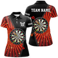 Custom Black Orange Halo Darts Cool Darts Shirt For Women's Polo Shirt S-5XL