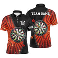 Custom Black Orange Halo Cool Darts Shirt Dart Jerseys Men's Polo Shirt S-5XL
