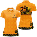 Custom Halloween Pumpkin Argyle Golf Polo Shirts Women's Polo Shirts S-5XL
