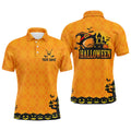 Halloween Pumpkin Orange Argyle Funny Golf Gifts Men's Polo Shirt S-5XL