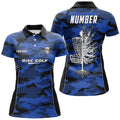 Custom Blue Camo Disc Golf Shirt for Camouflage Golf Gifts Women's Polo Shirts S-5XL