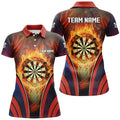 Custom Orange Fire Flame Sports Darts For Men Women's Polo Shirts S-5XL
