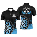 Personalized Darts Wings Black Blue Custom Shirt Men's Polo Shirt S-5XL