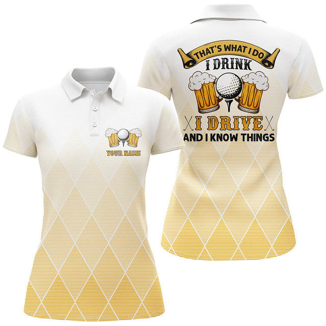 Custom Argyle Golf I Drink I Drive And I Know Things Women's Polo Shirts S-5XL