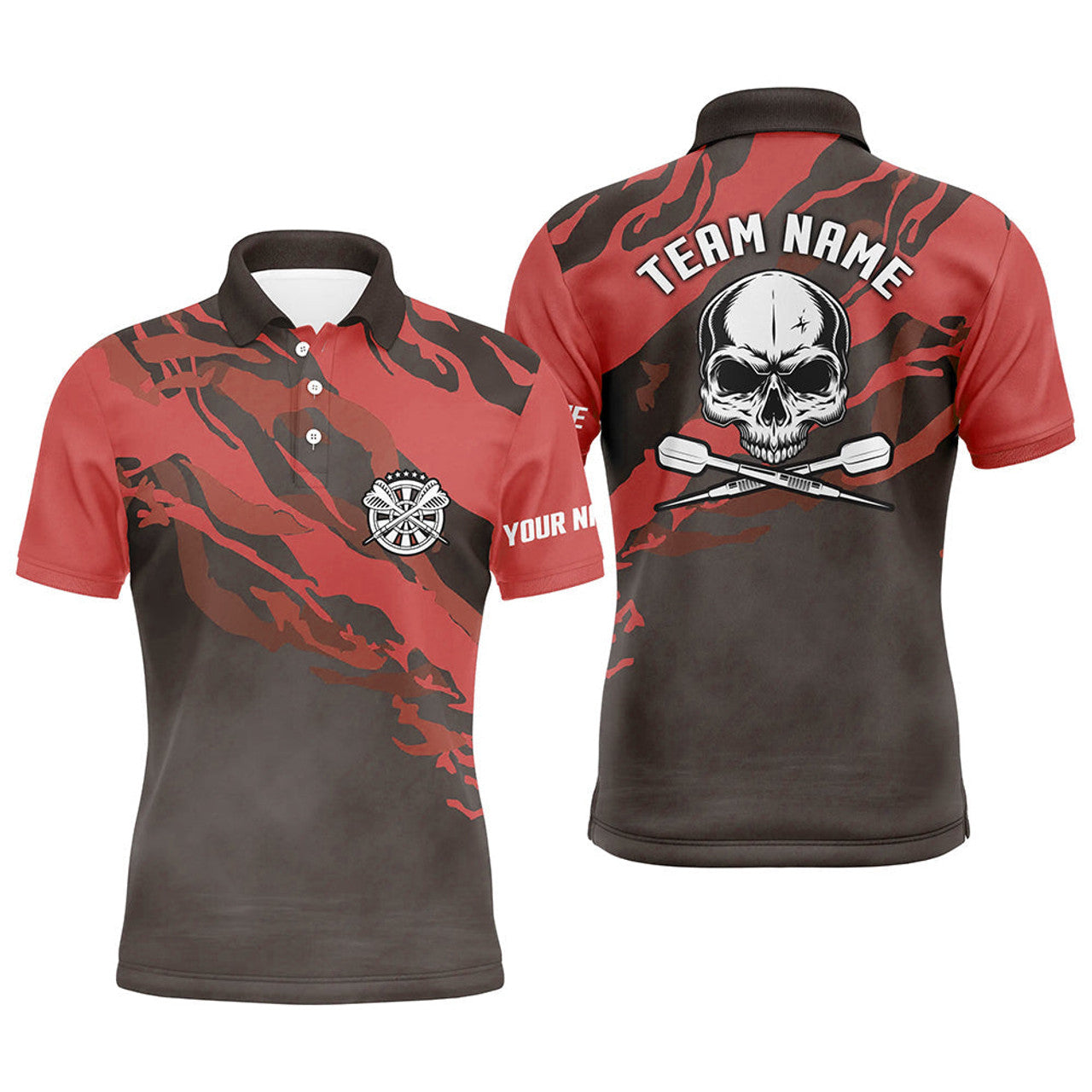 Personalized Red Skull Darts Shirt for Men Men's Polo Shirt S-5XL