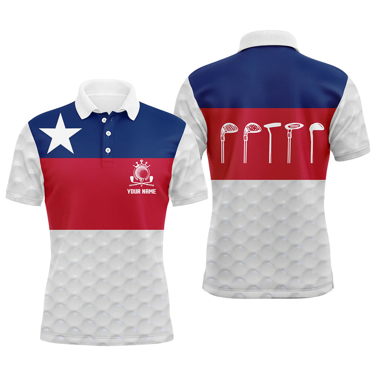 Texas Flag Custom Name Patriotic Golf Shirt for Men Men's Polo Shirt S-5XL