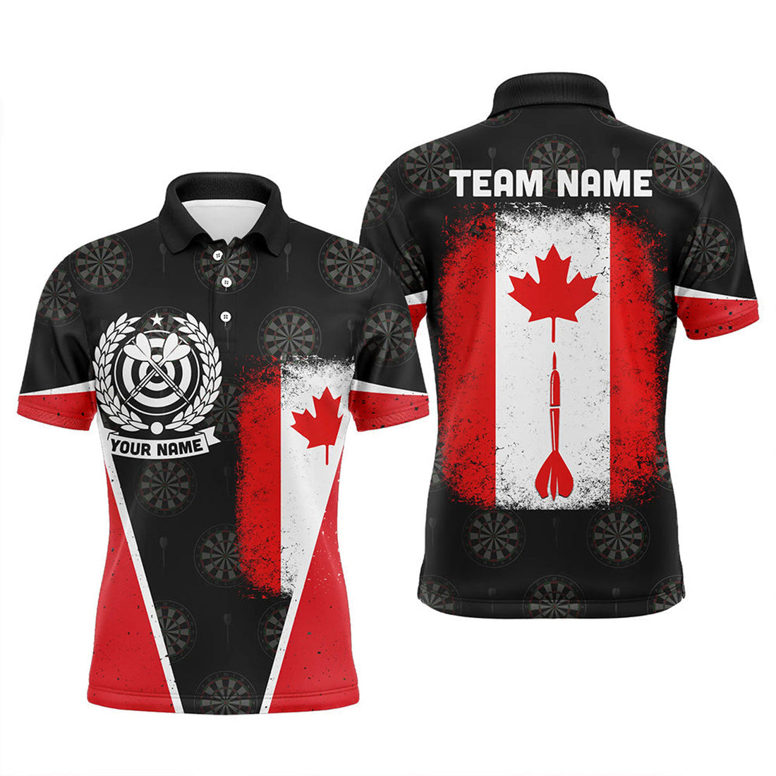 Retro Canada Flag Patriotic Darts Polo Shirt Mens Polo Shirt S-5XL