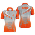 Custom Orange & Grey Disc Golf Shirt Personalized Gift Men's Polo Shirt S-5XL