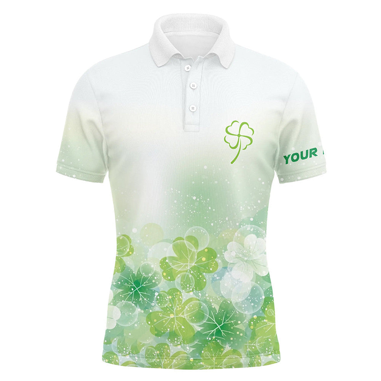 Green Clover Twinkle Patrick Day Golf Gift Custom Polo Men's Polo Shirt S-5XL