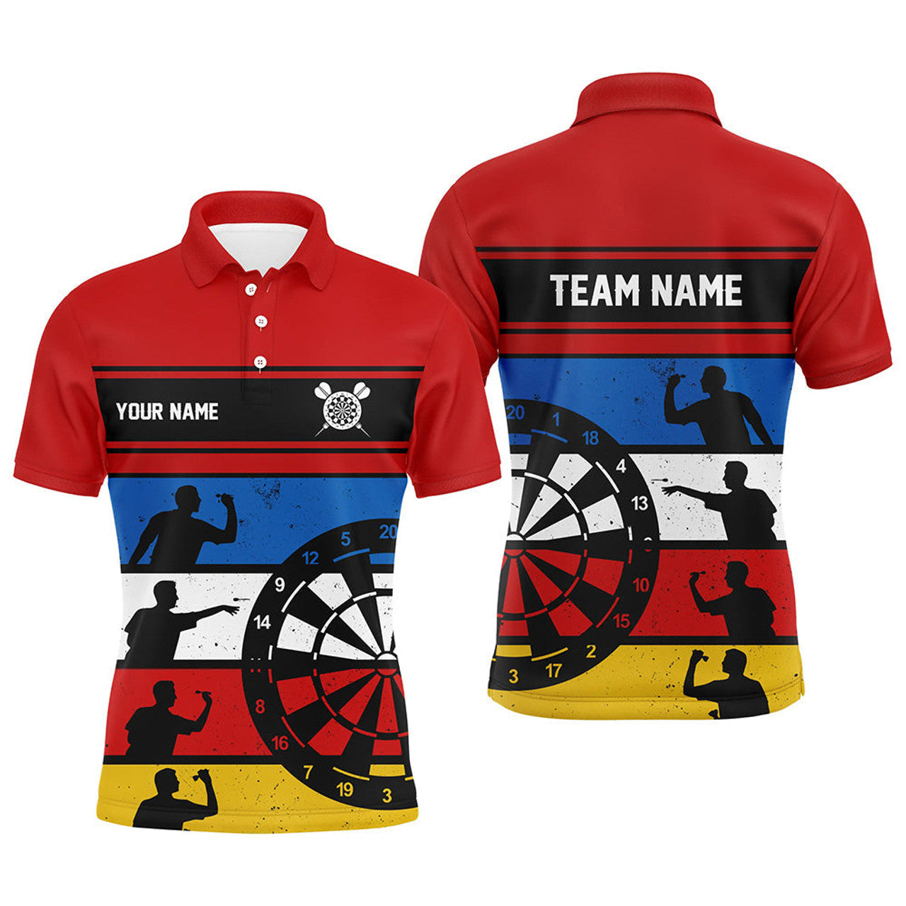 Custom Colorful Retro Personalized Darts Jersey for Men Men's Polo Shirt S-5XL