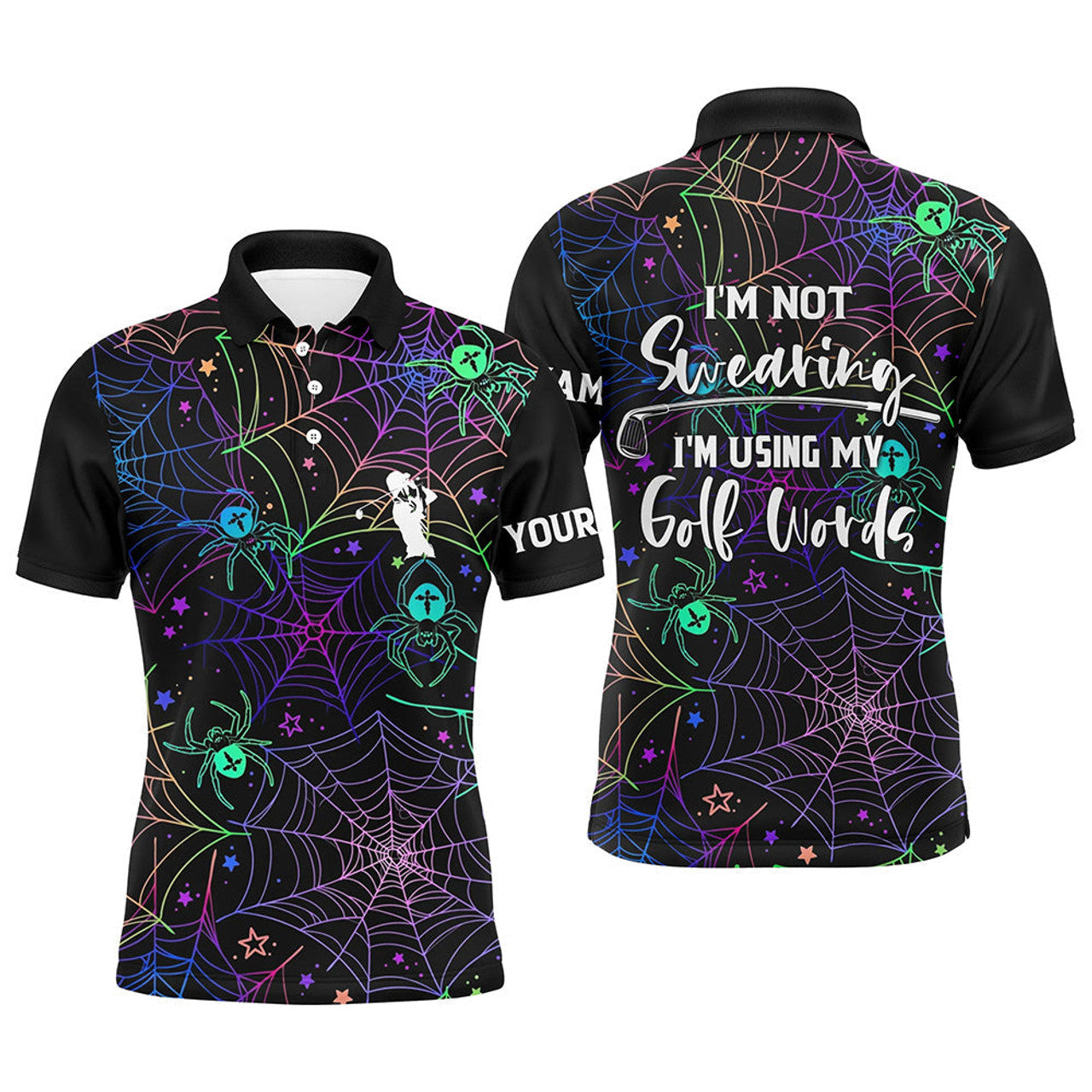 Custom Multicolor Halloween Funny Golf Shirt With Sayings Men's Polo Shirt S-5XL
