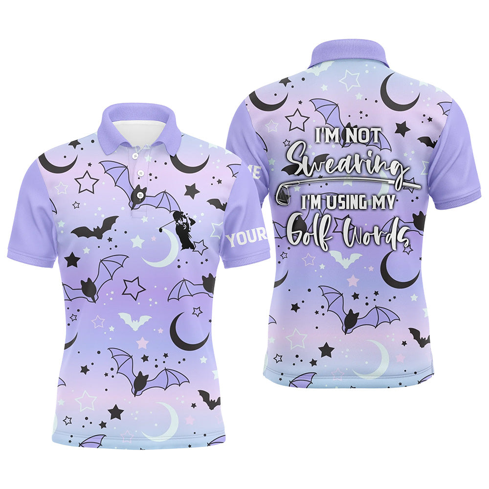 Galaxy Halloween Bats Golf Shirt S-5XL Spooky Sportswear Men's Polo Shirt
