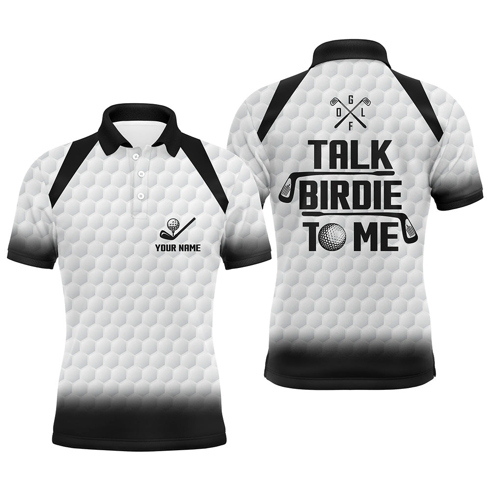 Talk Birdie To Me Black White Golf Shirt for Men Size S-5XL Men's Polo Shirt