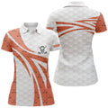 Custom White Orange Skull Golf Shirt Cool Gift Ideas Women's Polo Shirts S-5XL