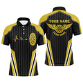 Customized Yellow Heartbeat Dart Board Lovers Men's Polo Shirt S-5XL