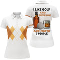 Custom I Like Golf And Bourbon Argyle Golf Shirt Gifts Women's Polo Shirts S-5XL
